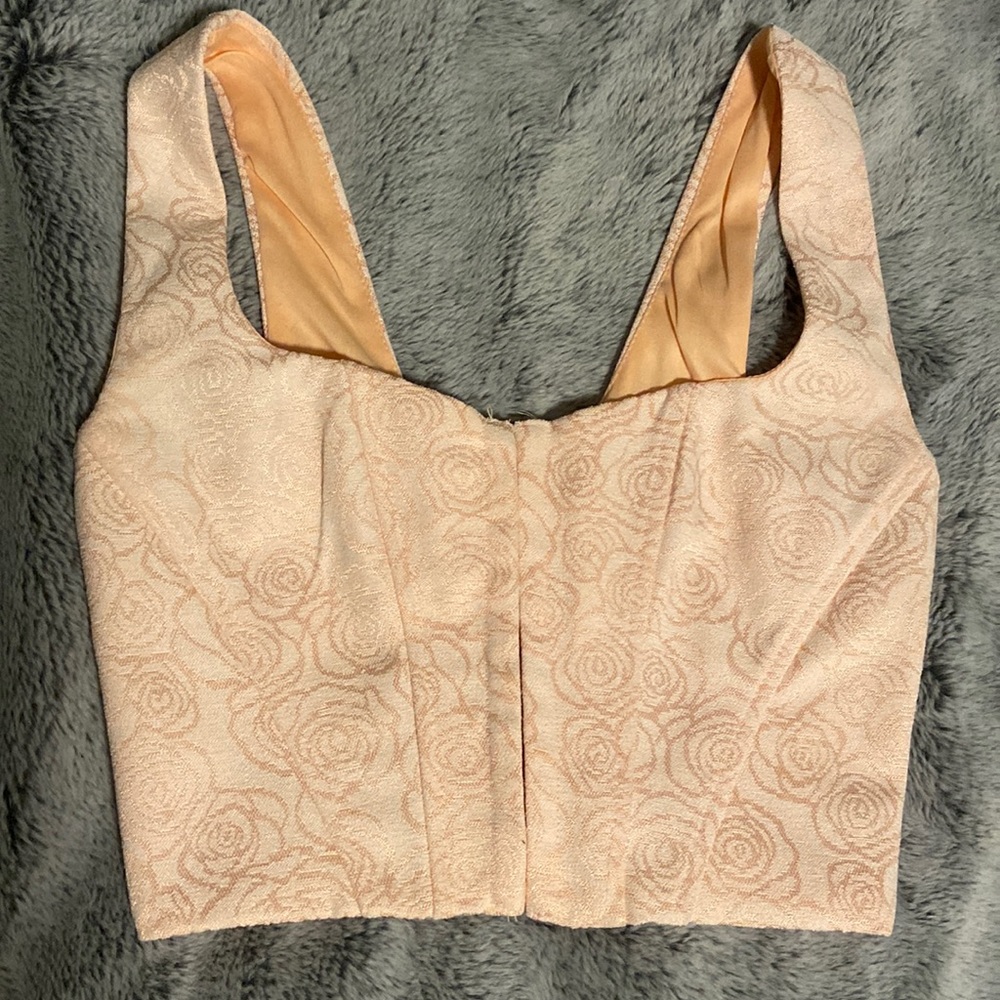 Rose Print Bustier Crop Top/Corset -Katie Kane- Size X-Small